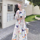 Super Good-Looking Summer Tweed Age-Daffiti Style Dress Women 2026 New Relaxation Feeling Korean Niche A Dress