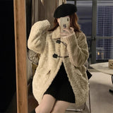 Little Xiangfeng Lamb Wool Cotton Women 2025 Winter New Korean Version Of The Cute Sweet Loose Plush Coat