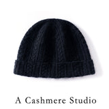 Cashmere Autumn And Winter New Twisting Flower Wool Cap Warm Ears Knitted Cold Hat