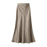Design Lustrous Silky Silky Dress Half-Dress Women's Summer Long Fishtail Skirt High-Waisted Thin-Butt Skirt9902