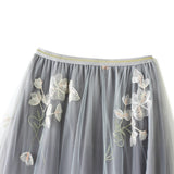 Summer New High-Rise Thin And Tight Waist Swing Double Mesh Embroidery Long Skirt Women's Skirt K863