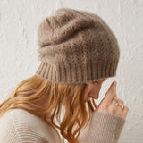 Cashmere 2026 Autumn And Winter New Women's High-End Pure Color Sesame Blossom Hollow Warm Fashion Knitting Leisure Head Hat