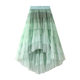 Irregular Cake Skirt High-Rise Mesh Skirt Unkempt Dress 2025 New Ladies Dress Fairy Skirt 1379