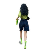 Five-Point Denim Shorts Hottie Summer 2026 New Thin Loose High-Waist Straight Legs In The Trousers Tide