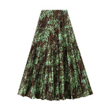 Broken Cake Half-Dress Woman's New Summer Splicing Flowing Wrinkles Big Swing A Word High Waist Long Dress 9908