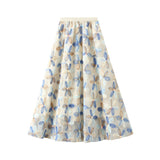 Heavy Industry Flower Lien Fairy Dress 2025 Spring New Covered Long Umbrella A-Word Tunma Skirt 1863