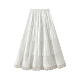 Lace Mesh Splicing Half Skirt Women's Spring Dress New Super Fairy A Word Thin Medium Long Cake Skirt 9106