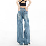 Vintage Hole Wide-Legged Jeans Women 2025 Summer Thin New Loose Straight Casual Relaxation Feeling