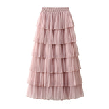 Net Yarn Half Skirt Long Girl 2025 New Spring And Autumn Super Fairy Layer Cake Skirt Skirt Over The Knee Dress 0902