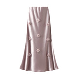 National Style Three-Dimensional Flower Long Skirt Summer New Set Of Thin Skirt Long Dress D9981