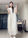 French Gentle Small Flying Sleeve Style Small Flying Sleeve Dress Temperament New Students Summer Sweet Loose Thin Dress