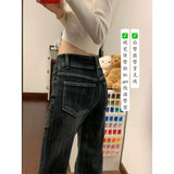 Vintage Double-Button Micro-Horn Jeans Women's New High-Waisted Elastic Trousers In Autumn And Winter 2025
