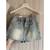 Pear-Shaped Body Cowboy Short Skirt Woman Summer Large Size Fat Mm High-Waist Elastic Cover Stomach Thin A-Word Skirt Skirt Skirt
