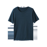 2026 Spring New Pure Cotton Sweat-Sucking T-Shirt Women's Round Collar Collar Head Short-Sleeved Knitwear