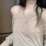 Lazy Sleeveless Sleeveless Vest Long-Sleeved T-Shirt Two Sets Of Women's Spring And Summer New Design Sunscreen Shirt