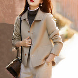 Double-Sided Collar Simple Light Luxury Short Coat Women's Clothing 2025 Spring And Autumn New Temperament Fashion Loose Top