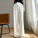 Wool Blended 2026 Autumn And Winter New Women's Wide-Legged Trousers High-Waist Loose Loose Thin Tight Waist Wearing Knit Trousers