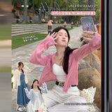 2026 Summer Sling Skirt With A Thin New Knit Shirt Female Hollow Hooded Coat