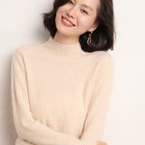 Cashmere 2026 Autumn And Winter New Lady Body Repair Semi-High-Necked Solid-Color Short-Case Knitted Sweater