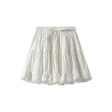 Drawstring Tie Short Skirt Woman 2025 Autumn New Set Short A-Word Cake Skirt 8022
