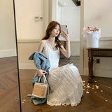 French First Love Milk Sweet Purple Sleeveless Vest Dress Women's Summer Gentle Style Chic Beautiful Dress Women's Dress
