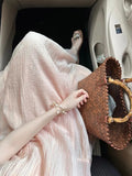 Jane's French Milk-Lined Princess Dress Dress Skinny Dress Pearl Dinner Dress High Waist Thin