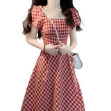 Large-Size French Sweet First Love Dress Women Summer Fat MM Thin Skirt Pear-Shaped Body A Dress