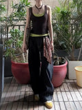 Vintage Two-Piece Sling Sling Vest Women's Summer New Design Feel Inside And Outside Wearing Sleeveless Top Tide