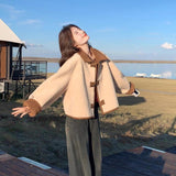 Fur Can Wear Two Sides Of Lamb Wool Coat Girl Small Fashion Temperament Thick Short Leather Velvet Top
