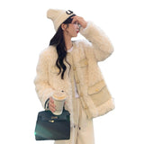 Small Fragrant Hair Coat Winter 2026 New Thick To Warm Splicing Design Temperament Cotton Clothes Cotton Clothing Tide