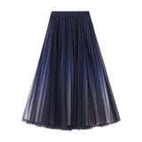 Starry Sky Gradient Yarn Dress 100-Fold Dress Female Net Yarn Skirt 2025 New Ocean Atmosphere Autumn And Winter Big Swing Skirt D1810