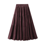 Velvet Hundred Folded Skirt Women Autumn And Winter Loose High Waist Thin Shaded A Word Umbrella Skirt Long Swing 8961