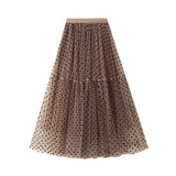 Heavy Industry Planting Velvet Wave Spot Net Yarn Skirt Pony Dress Girl Big Swing Fairy Cake A Word Lanky Dress 1216