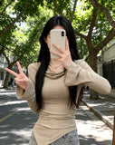 Long-Sleeved T-Shirt Girl Spring And Autumn New Korean Version Of The Body-Repair Sexy And Pure Hot Girl Design Sense Inside The Top