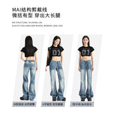 Vintage Low-Rise Micro-Tipped Jeans Women's Summer 2025 Trend New Narrow Version Of The Straight-In-Thin Flared Trousers