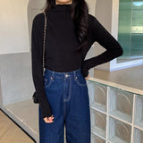 Winter White Wood Ear Half-High Collar In The Bottom Shirt Women 2026 Autumn And Winter New Leisure Blouse