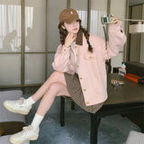 Pink Leather Velvet Coat Women's Autumn And Winter 2026 New Sweet Little College Style Casual Jacket Top