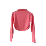 Early Autumn Hottie Wind Folded Shoulder Long-Sleeved T-Shirt Design Black Thin Half-High Collar Short Umbilical Top