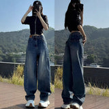 Fashion Scissor Jeans Women's Large Size 2025 Spring And Summer New Pear-Shaped Body High-Rise Loose Loose Thin Leg Pants