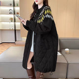 Large-Size Women's Clothing 2026 Autumn And Winter New Cotton Coat Women Show Thin Fat Mm Fat Sister In The Long Burst Of High-End Sense