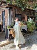 Summer Fairy Holiday Style Pure Shoulder Hanging Neck Dress New Design Sense Irregular Thin Fairy Dress