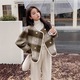 Cummit Xiao Xiang Style High-Level Sense Cashmell Coat Female Short Hair This Coat British Wind Collar Double Row Autumn Winter
