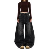 Vintage Cat Needs To Wash Black Languid Slackness Scissors Jeans New Loose Broad Leggings