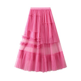 Fashion Sweet Cake Skirt New Design Sense Irregular Skirt Dream Mesh Dress Women 8021