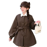 Autumn And Winter 2025 Huge Look Double-Sided Hair This Coat Girl Small Man Wearing A Lantern Sleeve Dress