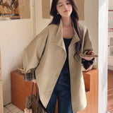 Kis Color British Style Style Stitched Wind Jacket Women 2025 Early Autumn New High-End Collar Top