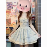 Sweet Babes Small Flying Sleeves Shredded Flower Dress Women's First Summer Love Gentle Wind Cake Princess Dress Waist Fluffy Skirt