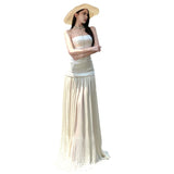 French Beauty Holiday Slid Splicing Bra Dress Women Summer Seaside High-End Feeling Thin Dress