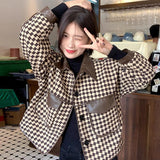 Small Fragrant Wind Coat Women's Spring And Autumn Set 2025 New Korean Feeling Small Bird Lattice Short Top