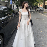 This Year's Popular Beautiful Vest Dress Women's Summer Fish Bones Folded Waist Long Skirt Fashion